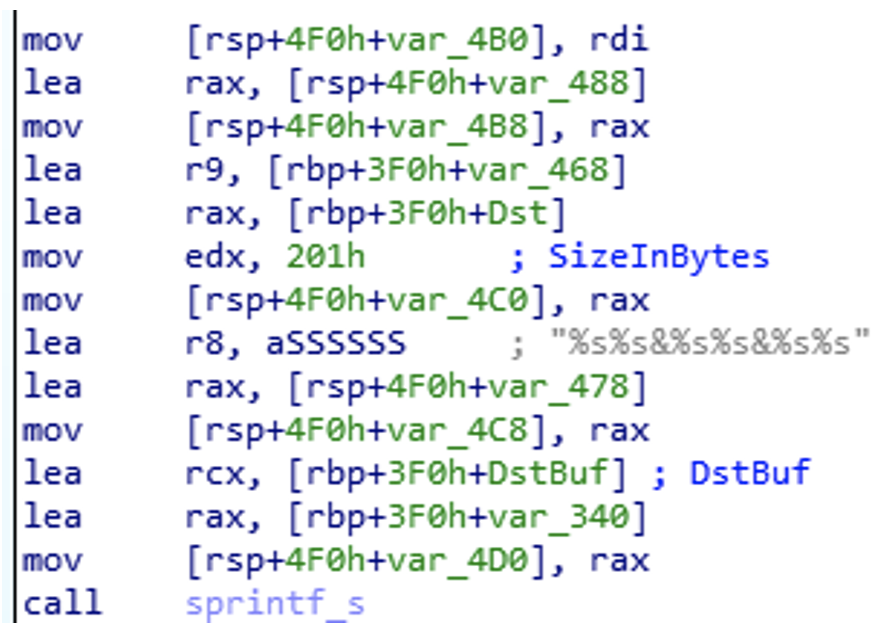 Building of URI parameter string