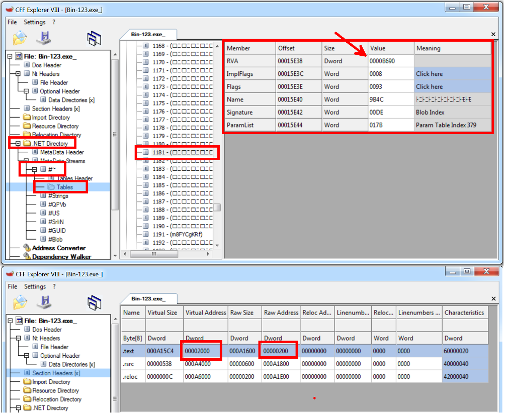 Method details from the PE file header