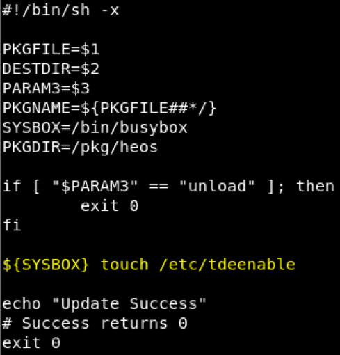 Figure 15: The modified update.sh file