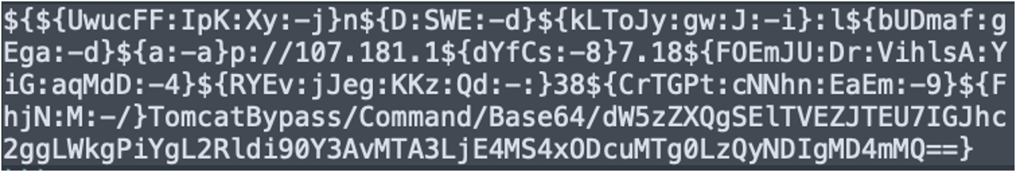 Obfuscated JNDI request