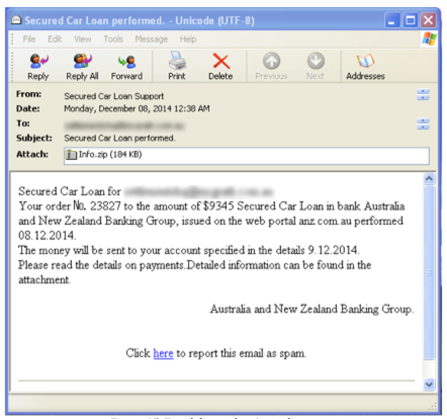 Email directed at Australian users