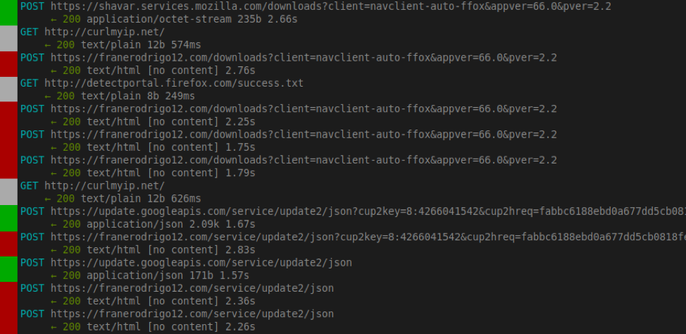 Ursnif v3 mimicking (red) previously seen benign browser traffic (green) not seen in SAIGON samples