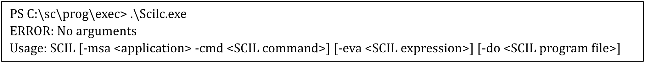 Scilc.exe usage example 