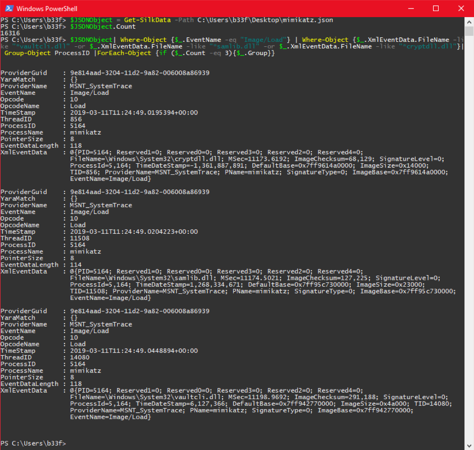 PowerShell event filtering