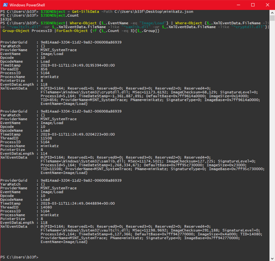 PowerShell イベント フィルタリング