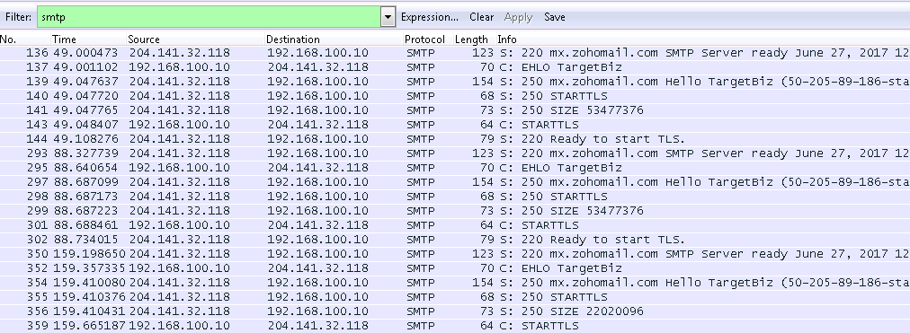 SMTP ハンドシェイク