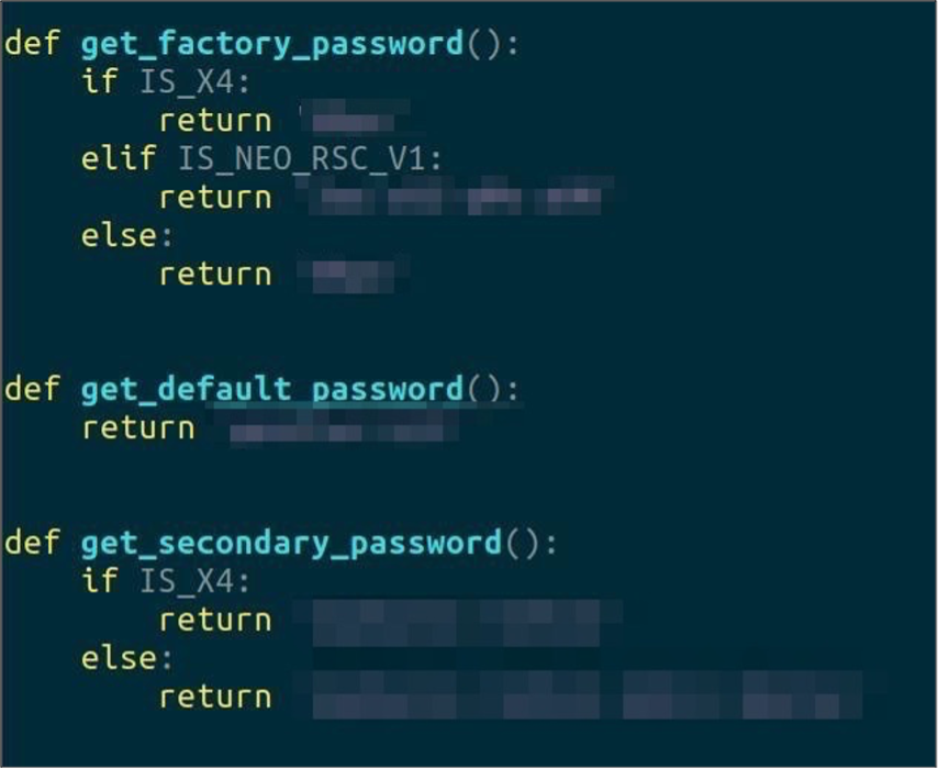 Hardcoded credentials in password_manager.pyc