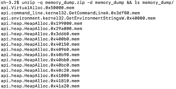 Individual memory blocks acquired from emulation