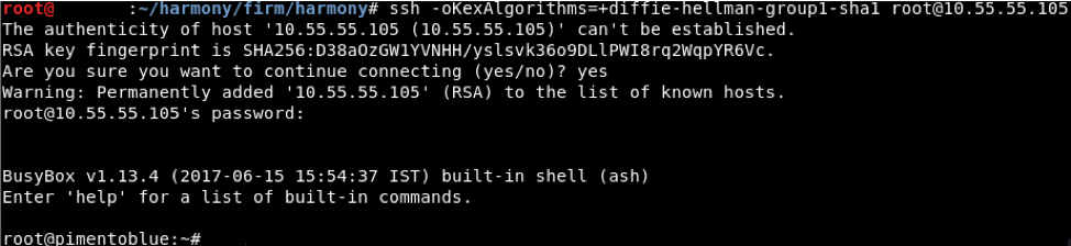 再起動後に SSH インターフェイスが有効になった