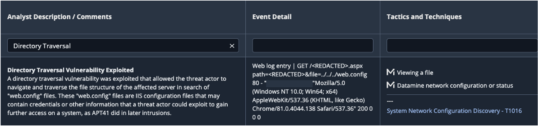 Directory Traversal Key Event