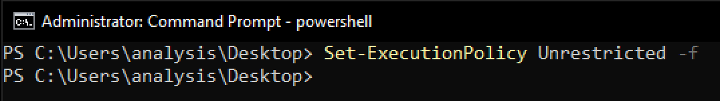 Set-ExecutionPolicy Unrestricted -f script