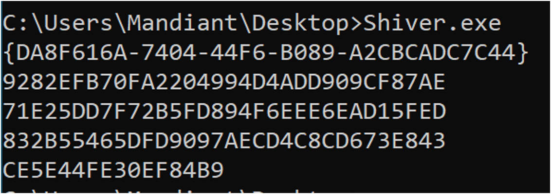 Sample console output