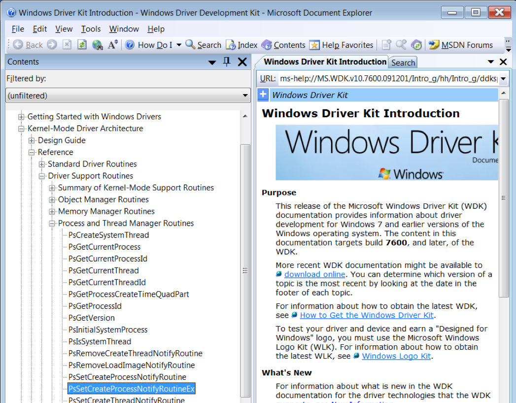 WDK kernel-mode driver architecture reference