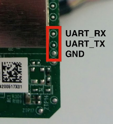 Accessible UART pads found on board