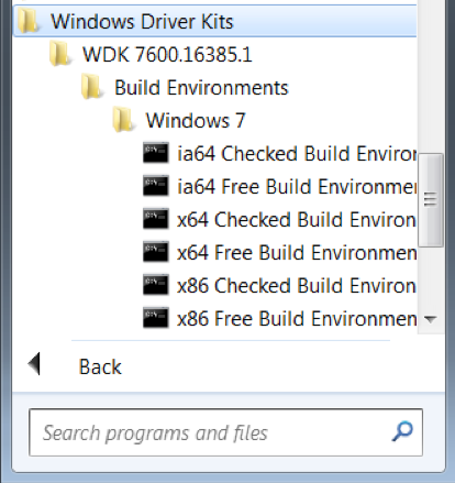 Windows Driver Kits program group