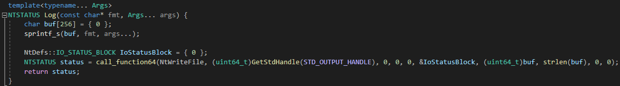 call_function64 invokes shellcode to call the 64bit WriteFile from with the 32bit callback