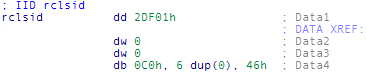 COM CLSID value in memory