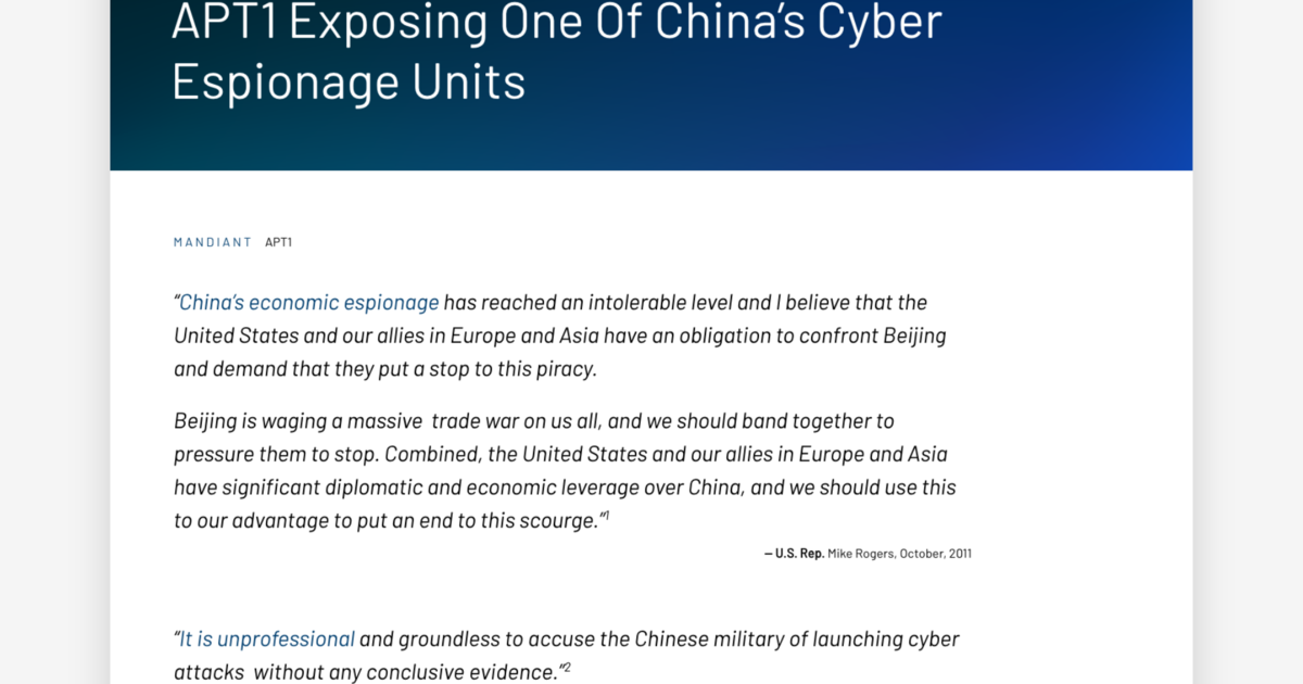 Apt1 Exposing One Of China S Cyber Espionage Units Mandiant Apt1 Exposing One Of China S Cyber Espionage Units Mandiant