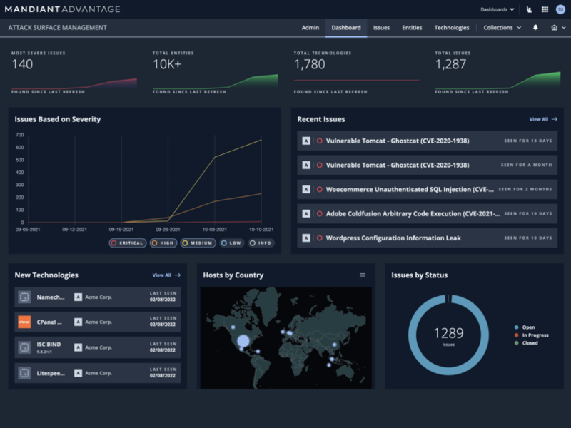 Attack Surface Management platform screenshot